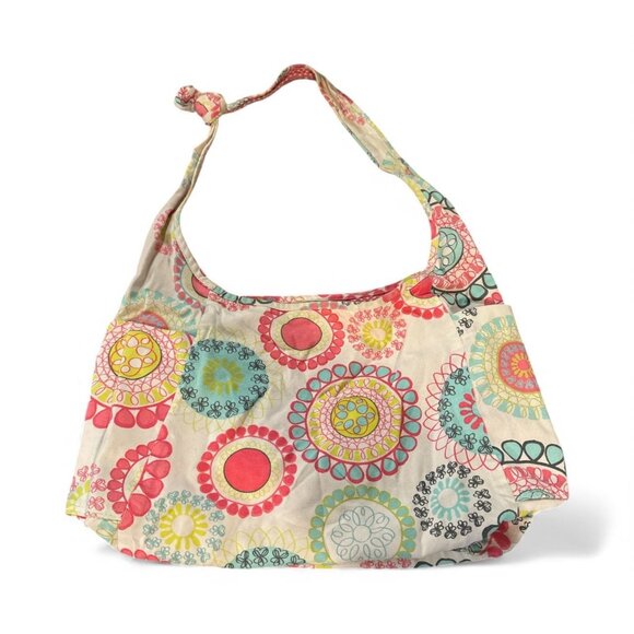 Thirty-One Colorful Boho Print Cotton Canvas Crossbody Bag With Adjustable Strap - Picture 6 of 10